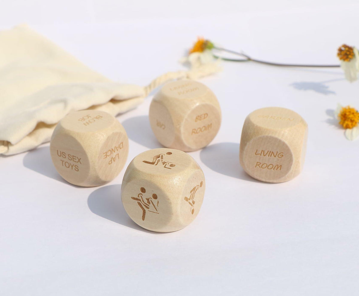 Set de dados divertidos para citas, 4 piezas, dados del amor, juego de relación para adultos