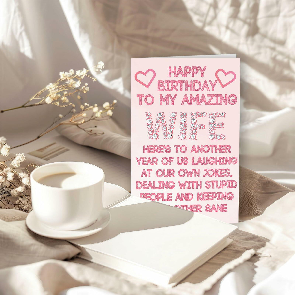 ICOOLYI Rude Birthday Card for Wife from Husband Humor Gift