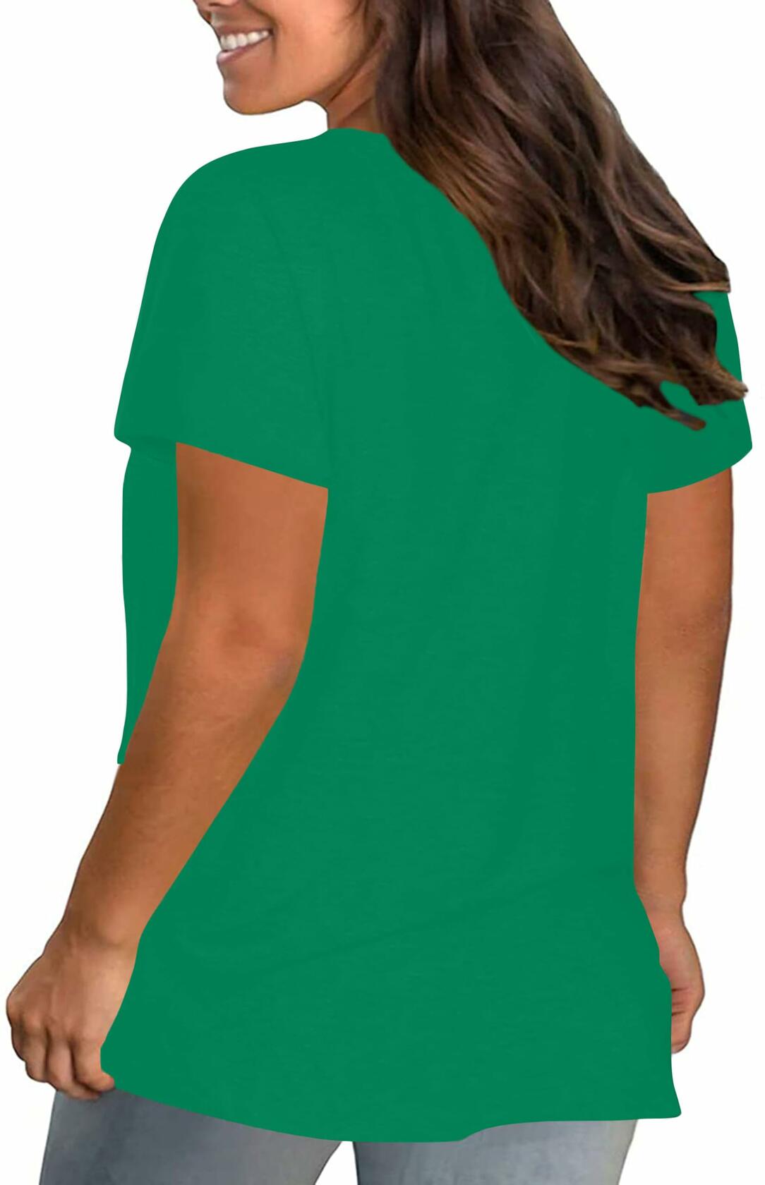 Camiseta de trébol de la suerte para mujer, talla grande, San Patricio, color verde, XL
