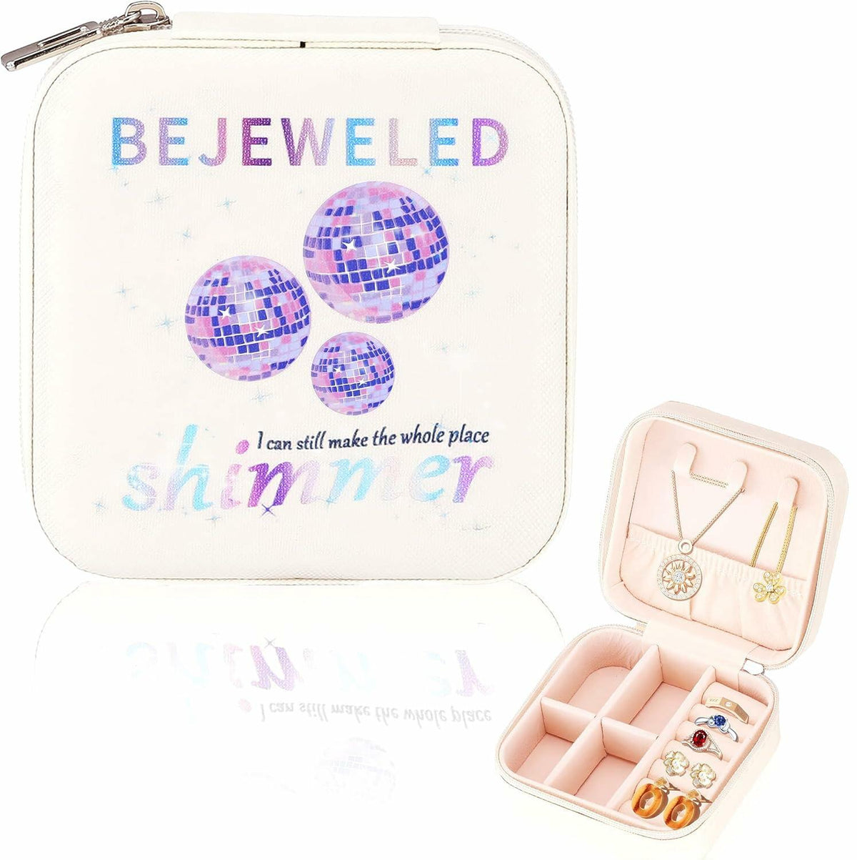 Joyero pequeño y portátil Sincerez para anillos y collares