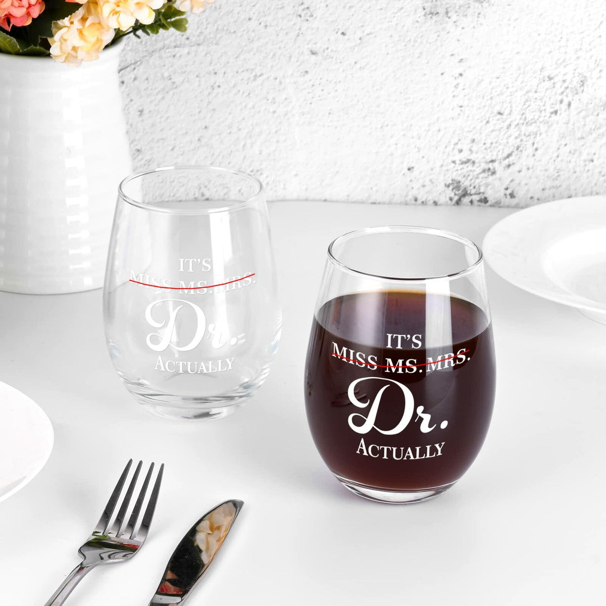 Copa de vino sin tallo "Futtumy Thanks for Not Putting My Boyfriend Up" como regalo