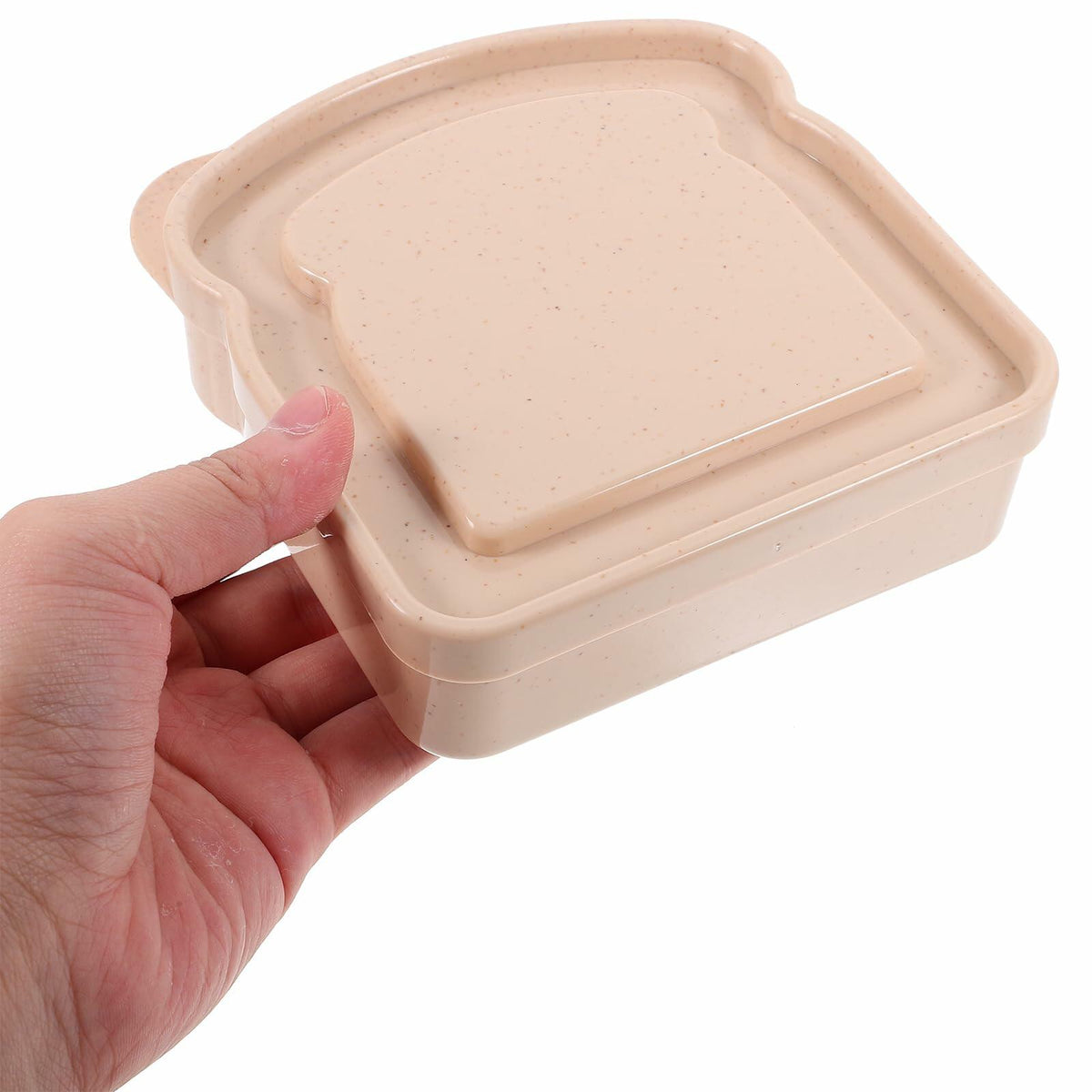 ABOOFAN 4 recipientes de plástico para sándwich con forma de tostada con tapa para almacenamiento de alimentos