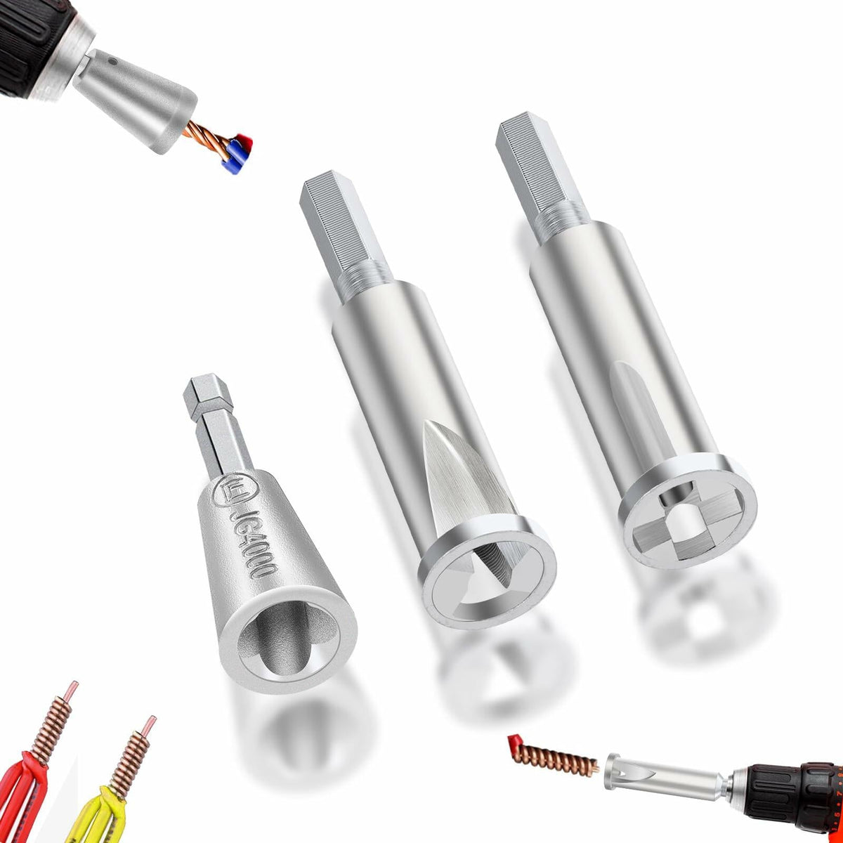 Herramienta para trenzar cables Bvdfgk para taladro, 3 piezas, pelacables eléctrico de 3 y 5 vías