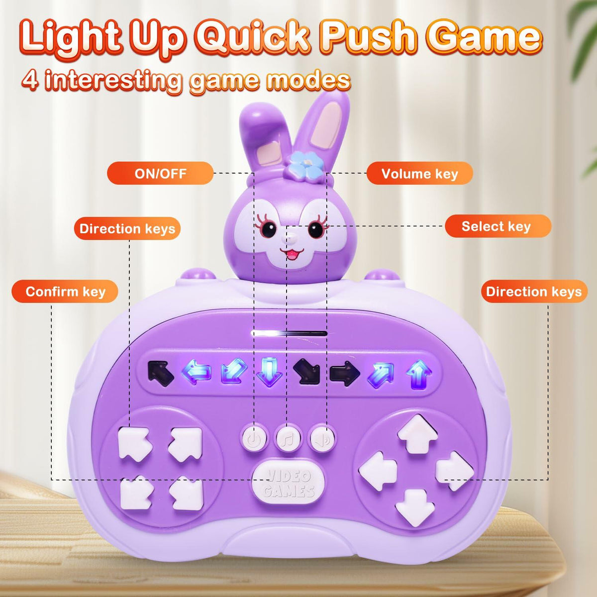 Juguete educativo Máquina de baile Rhythm Master portátil conejo morado para niños de 3 a 12 años