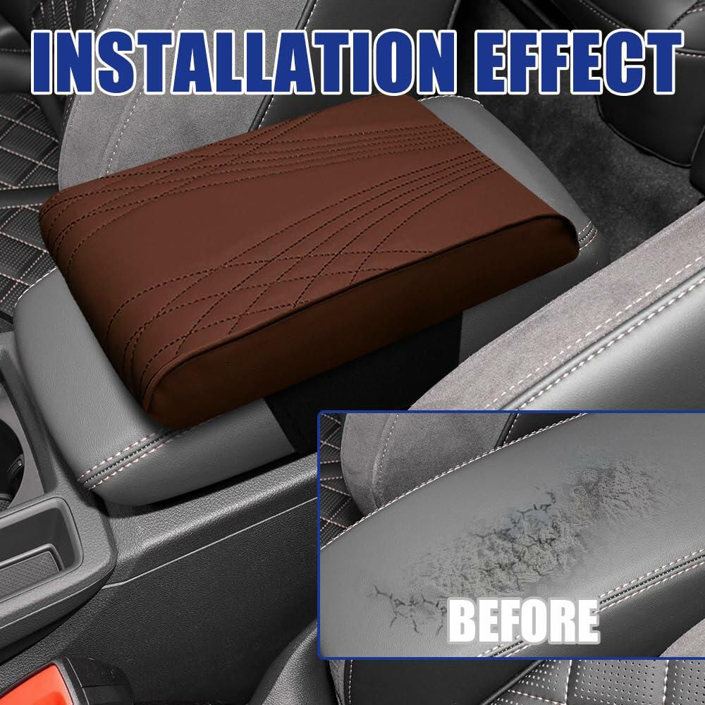 Funda de cuero con espuma viscoelástica para consola central de coche RGOAANC, universal, 12.6x8.5