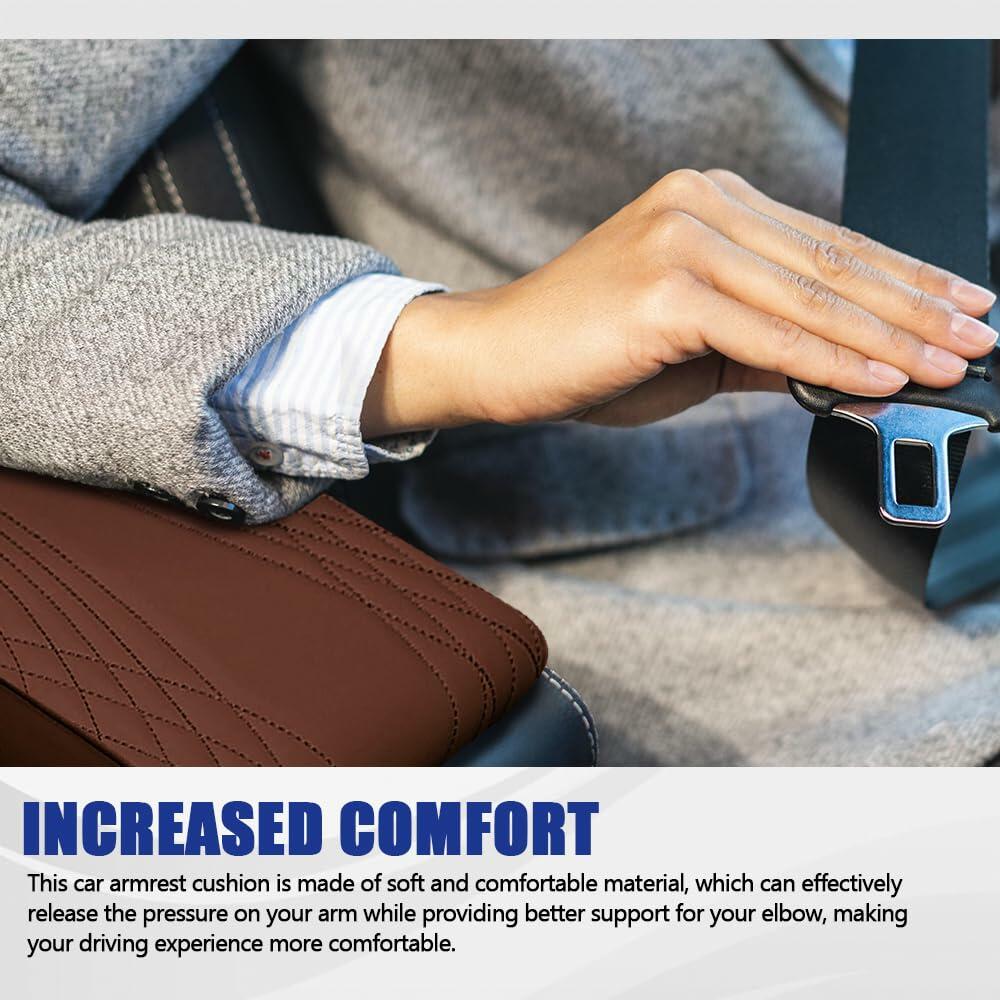 Funda de cuero con espuma viscoelástica para consola central de coche RGOAANC, universal, 12.6x8.5
