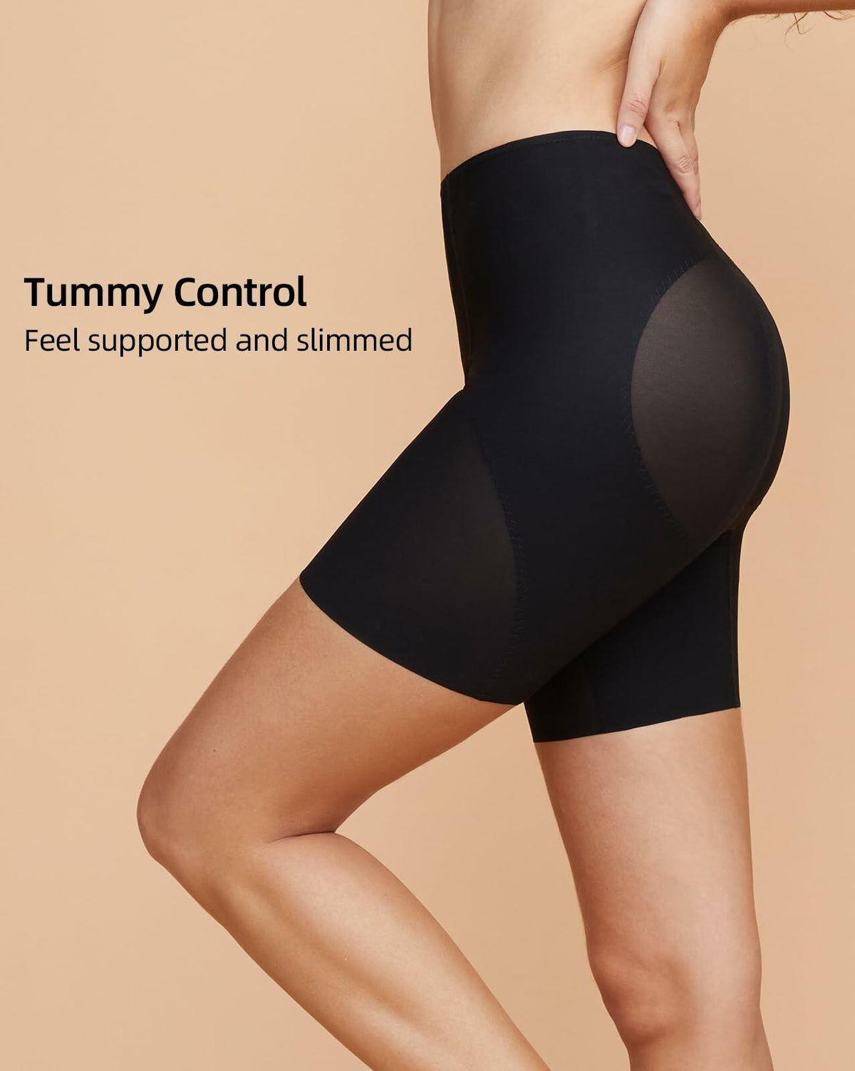 Shorts moldeadores con efecto levantacola Zoe Jacobs, control de abdomen, negro, XL