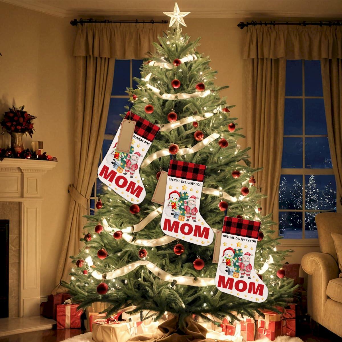TSUYAWU Grandma Christmas Stocking Holiday Decoration 18x12 Inch