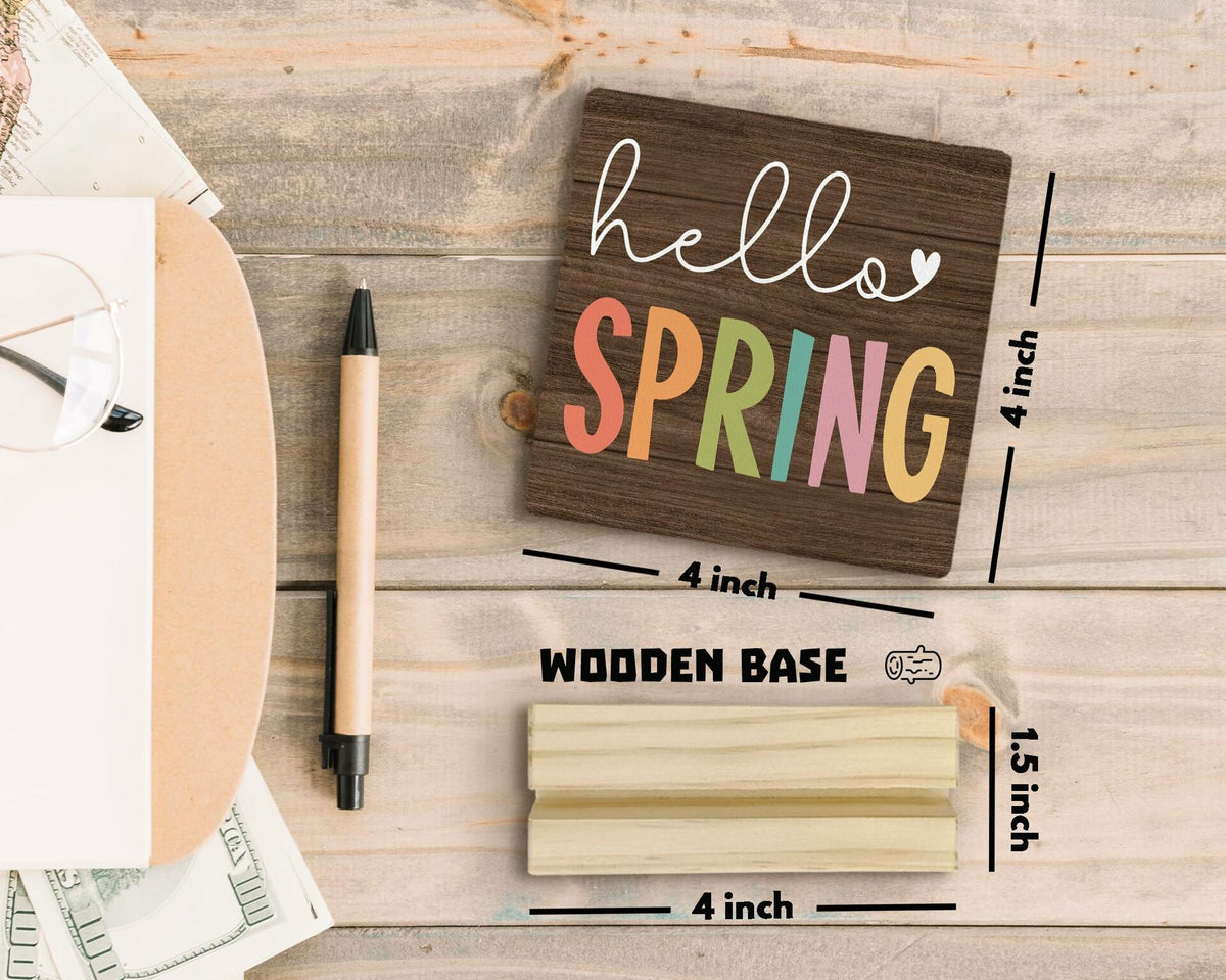 ANIANG Letrero decorativo de madera rústica con soporte para dar la bienvenida a la primavera, estilo granja
