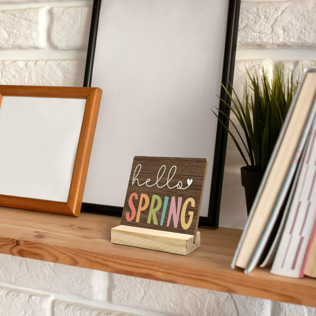 ANIANG Letrero decorativo de madera rústica con soporte para dar la bienvenida a la primavera, estilo granja