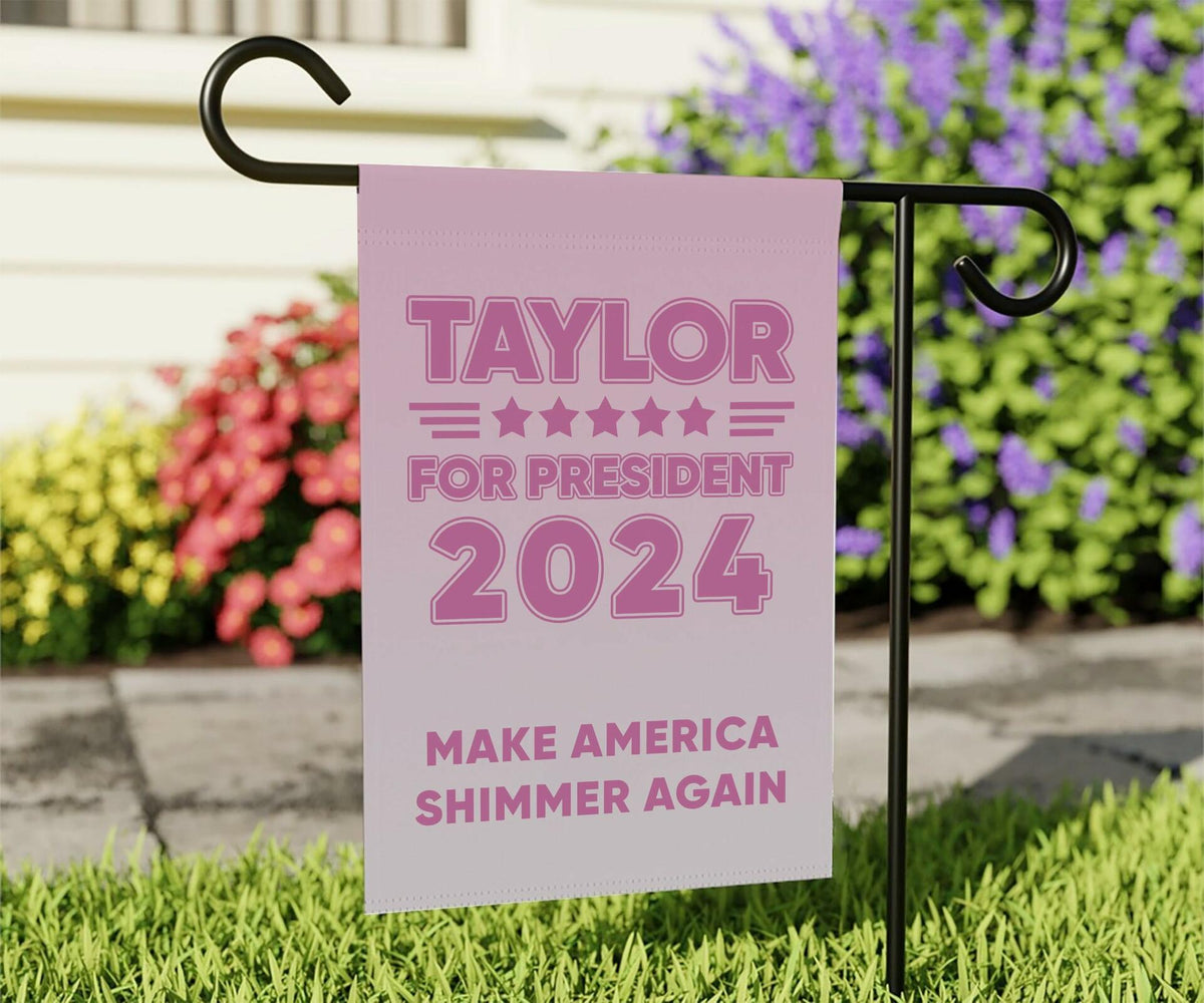 Bandera de jardín TinyCracker Tay-Lor para presidente 2024, 12x18, de doble cara