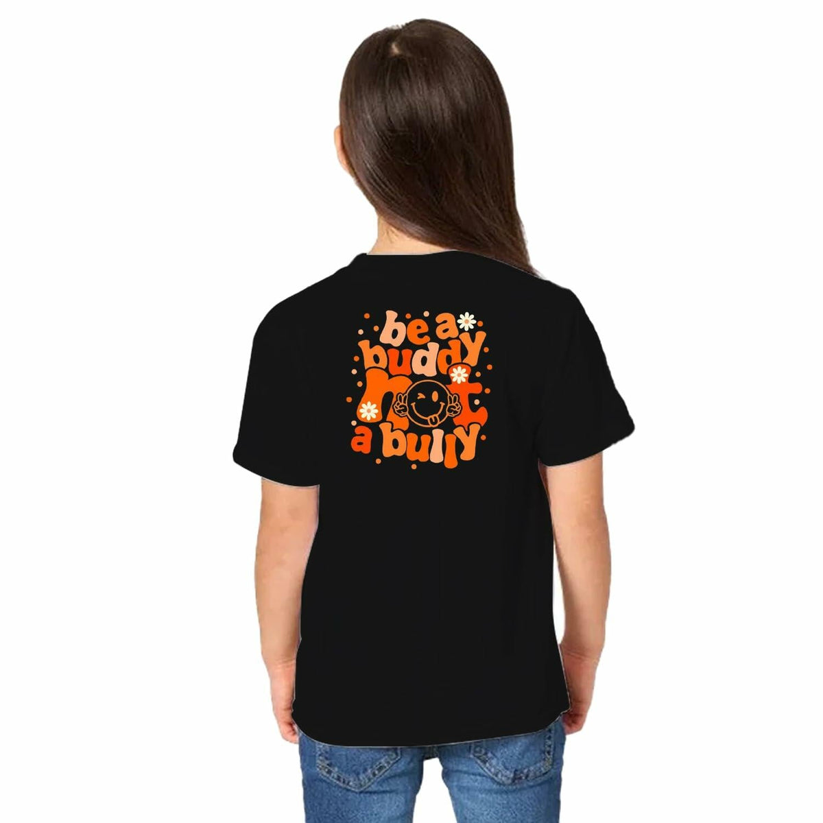 Camiseta para niños contra el acoso escolar, día de la unidad, camisa con mensaje de bondad, talla 4T, negra