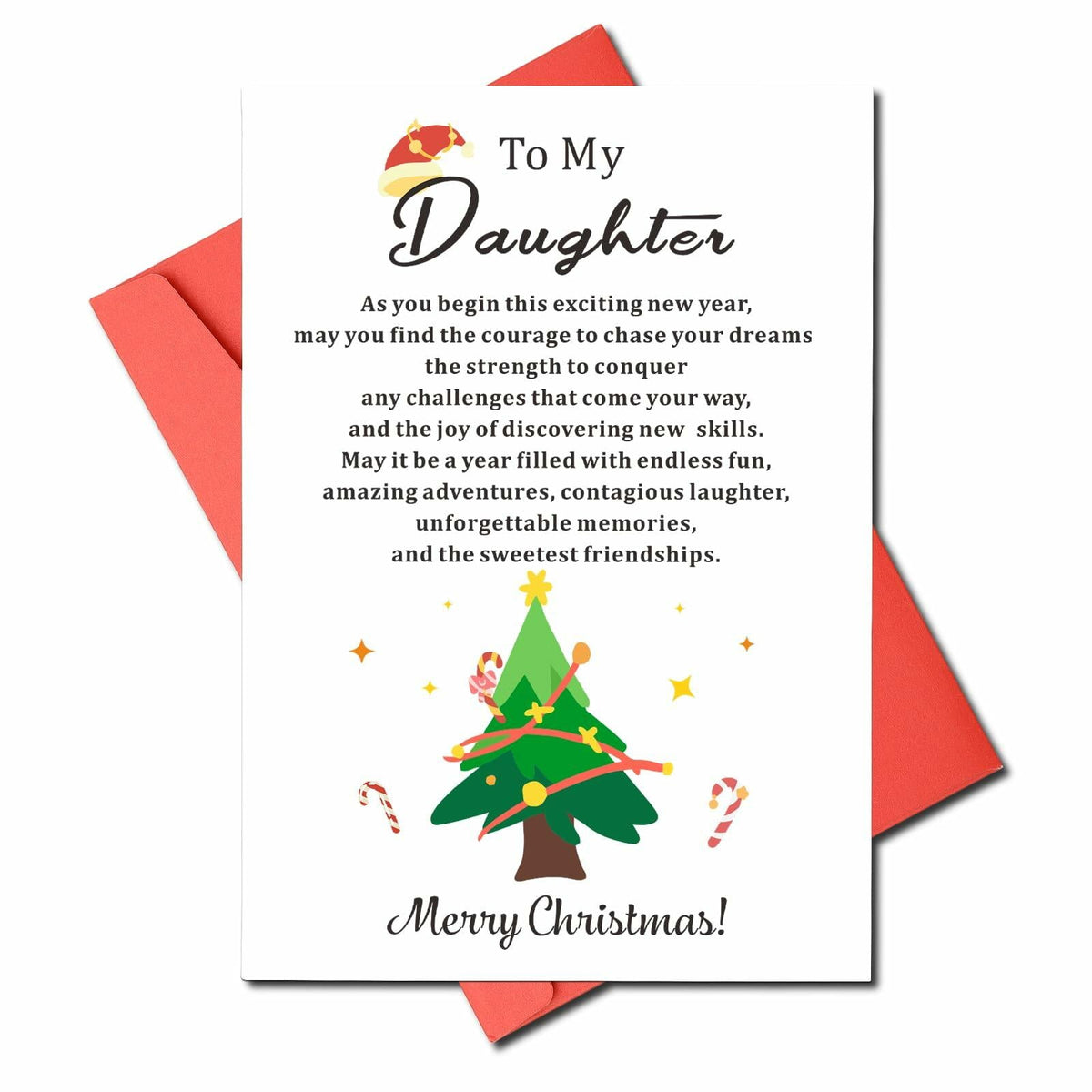 Tarjetas de Navidad sentimentales TI-EDC para hija - Regalos de Feliz Navidad