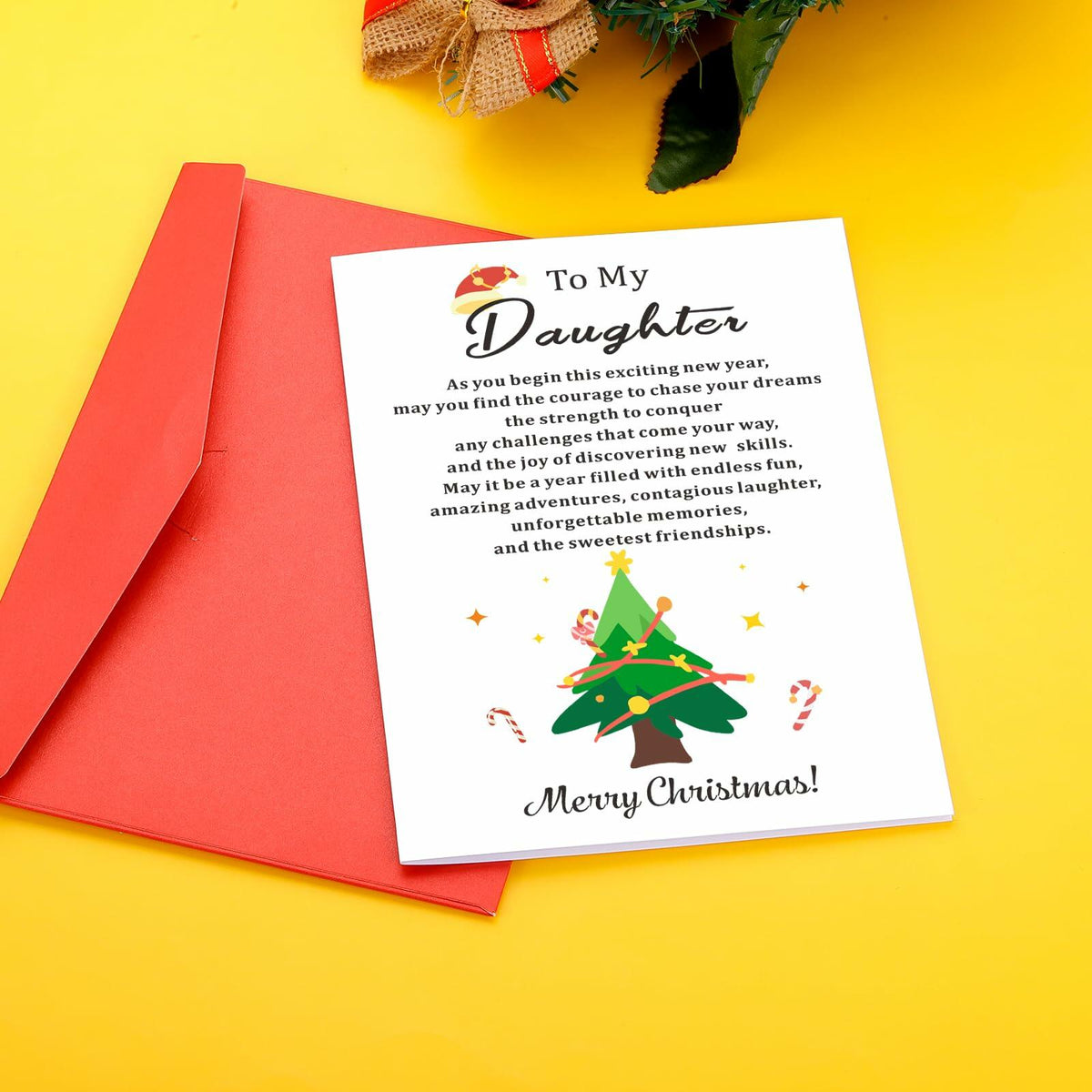 Tarjetas de Navidad sentimentales TI-EDC para hija - Regalos de Feliz Navidad