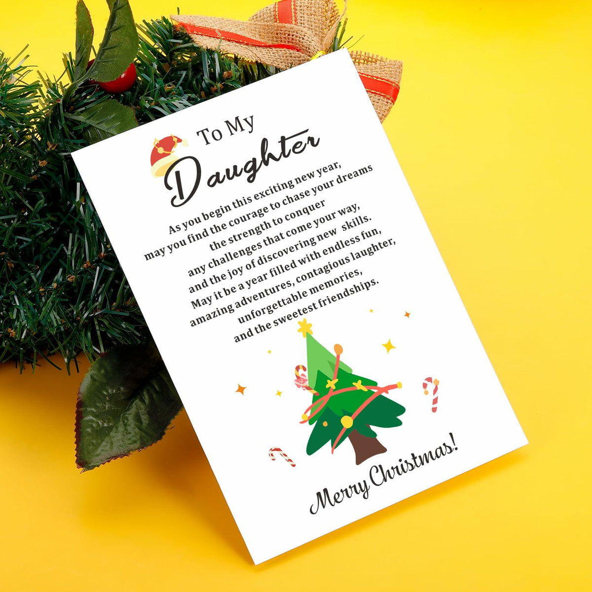 Tarjetas de Navidad sentimentales TI-EDC para hija - Regalos de Feliz Navidad