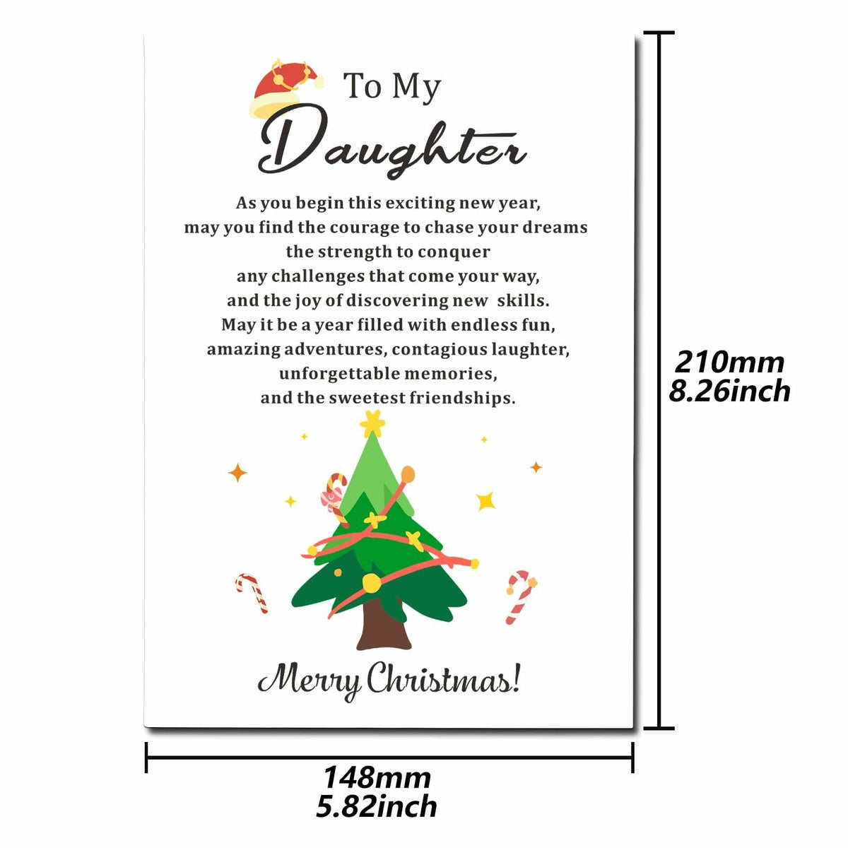 Tarjetas de Navidad sentimentales TI-EDC para hija - Regalos de Feliz Navidad