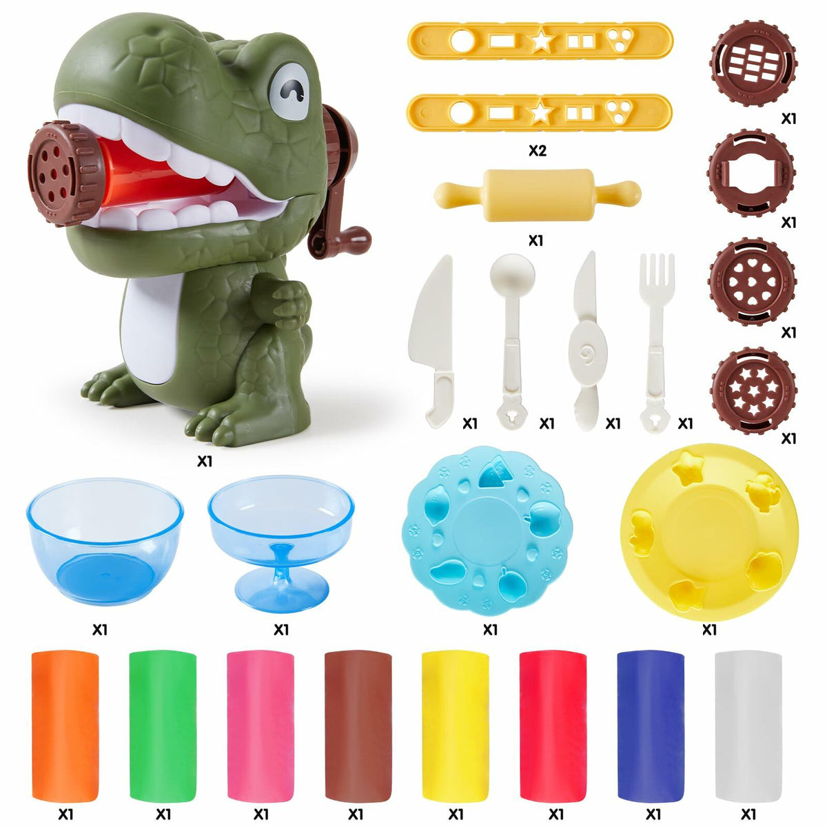Set de dinosaurios con plastilina, paquete a granel, juguete para hacer fideos, para niños de 4 a 8 años