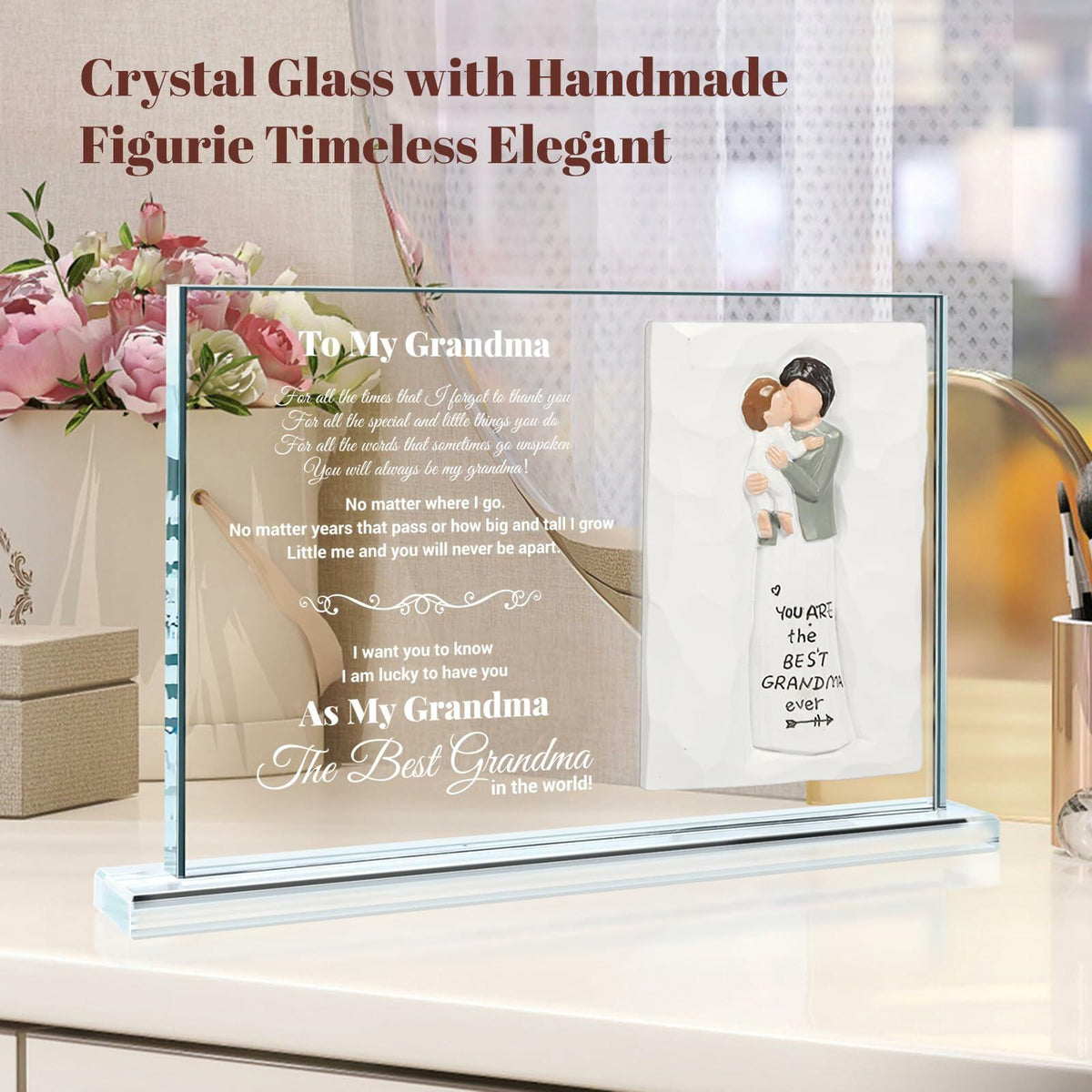 Regalo para mamá de parte de su hija, placa de cristal de recuerdo, regalo único para el Día de la Madre