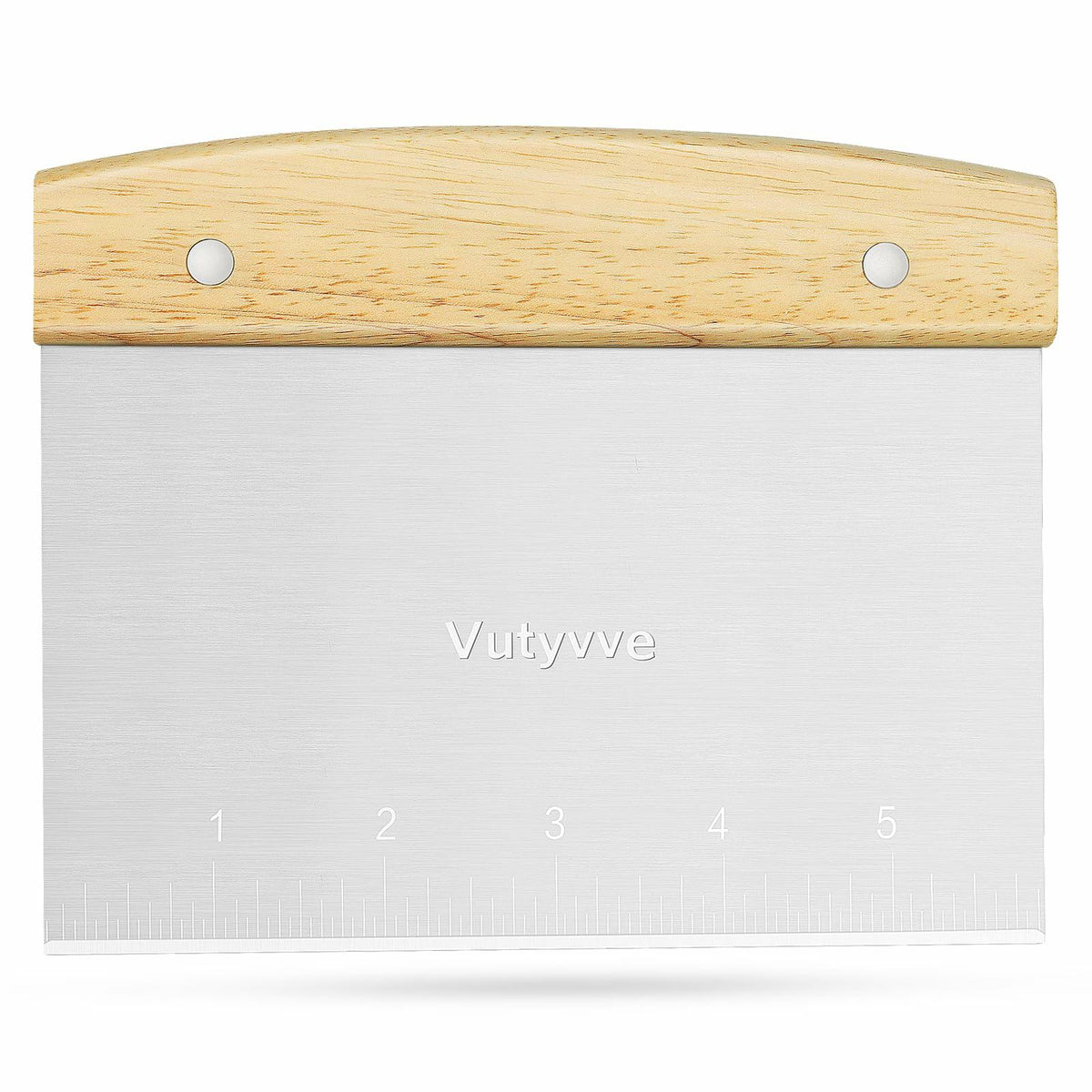 Juego de rasquetas para masa Vutyvve, mango de madera de acero inoxidable + 2 de plástico, 3 piezas