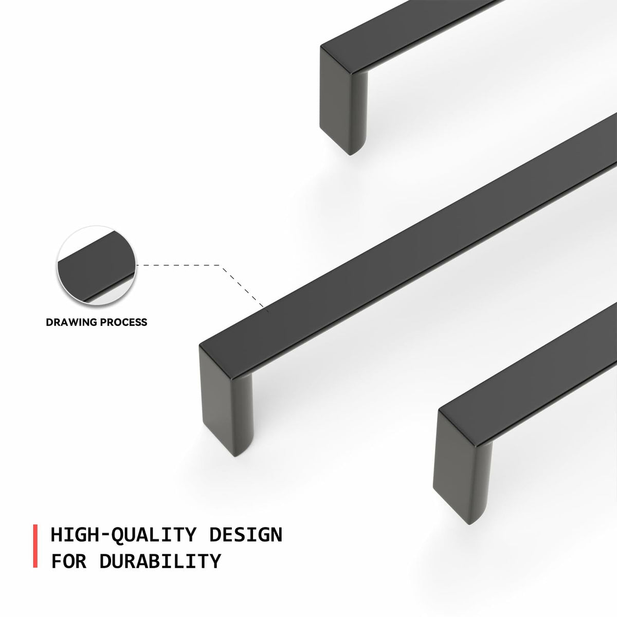 homdiy 25Pack 5in Matte Black Cabinet Handles 128mm Hole Centers