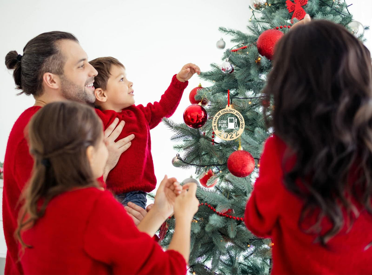 Adorno de árbol de Navidad divertido de gas D4DREAM 2022, decoración navideña de madera
