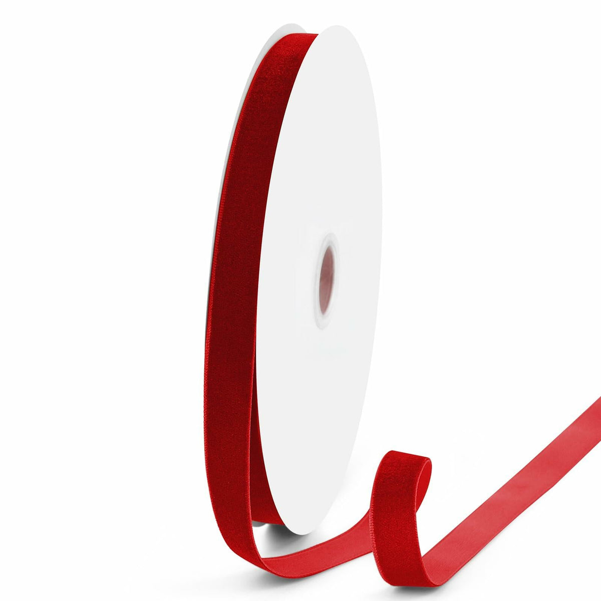 Cinta de terciopelo VISPAD 5/8" x 25yd, una cara, roja, 1 rollo