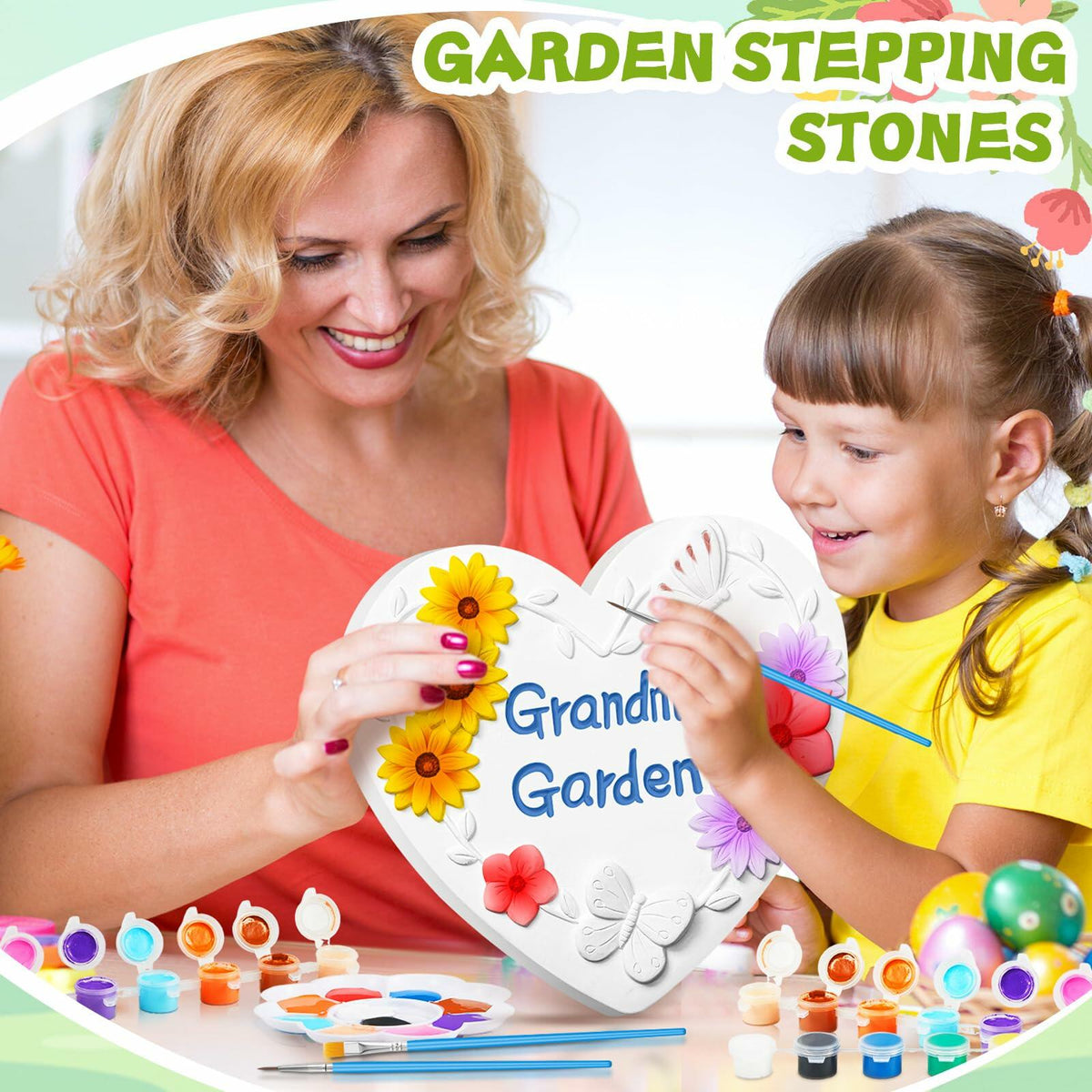 Kit de pintura DIY para piedra de jardín "Juexica Grandma's Garden" de 10.4 pulgadas