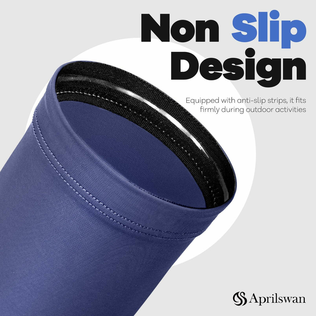 Mangas de compresión antideslizantes con protección solar UV Aprilswan, color negro, 1 par
