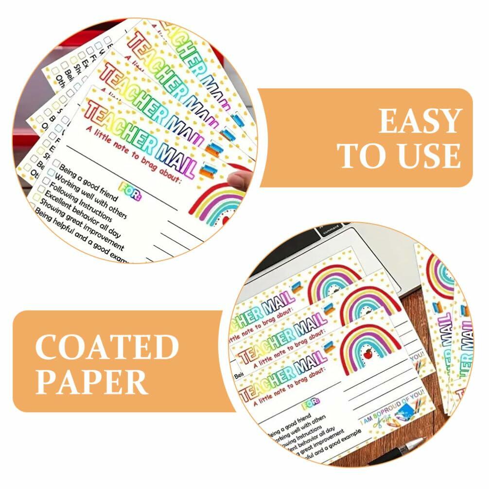 NUOBESTY 50 tarjetas postales de incentivo de comportamiento para el aula arcoíris para profesores