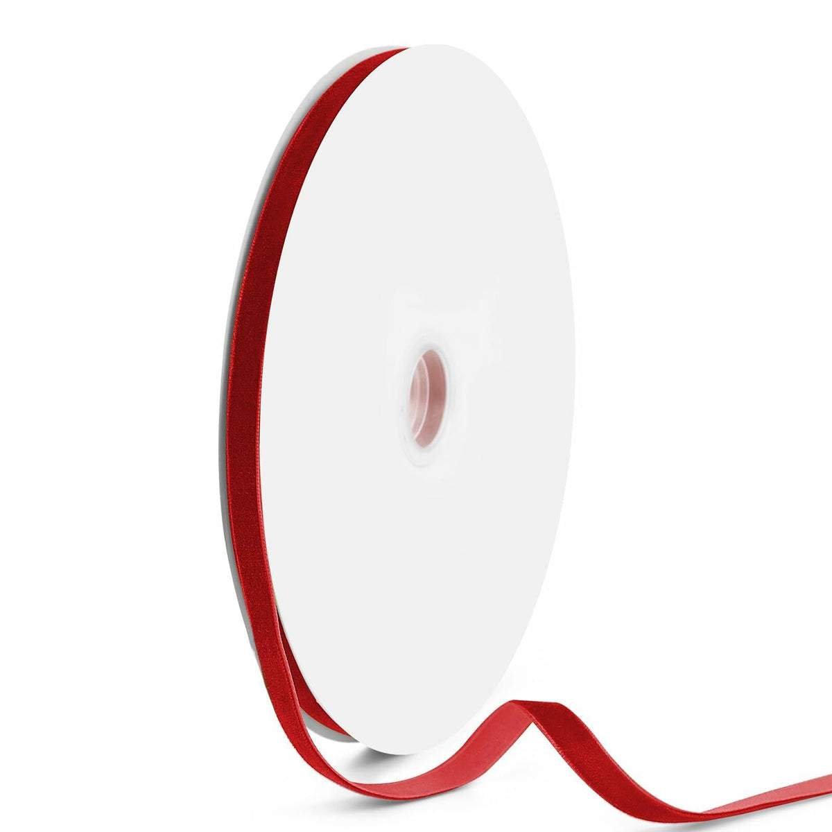 Cinta de terciopelo VISPAD 3/8" x 25 yardas, roja, de una sola cara, 1 rollo