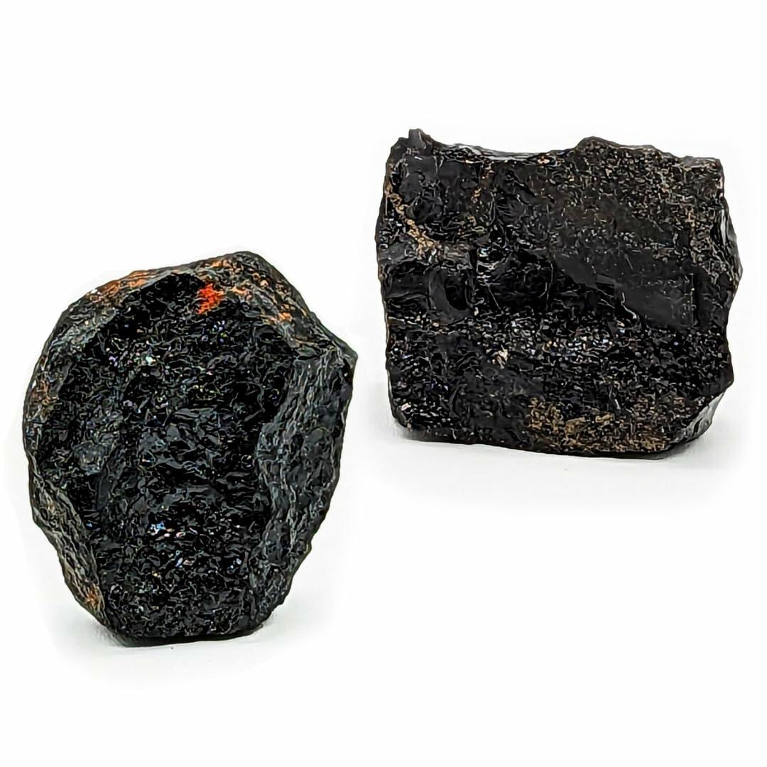 Cristales de obsidiana en bruto, piedra natural para chakras, 2 unidades, sanación Reiki
