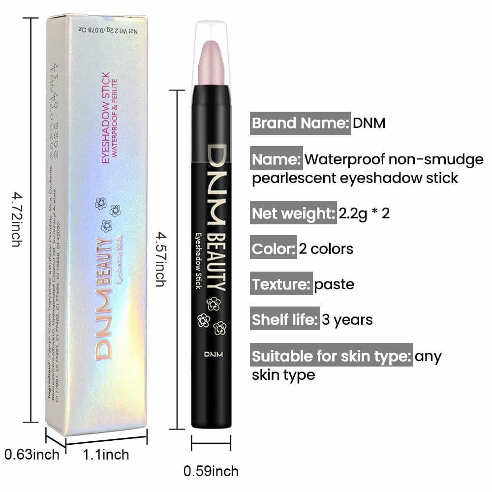 evpct Set de 2 sombras de ojos en barra, cremosas e impermeables, tono rosa brillante y mate 27+27