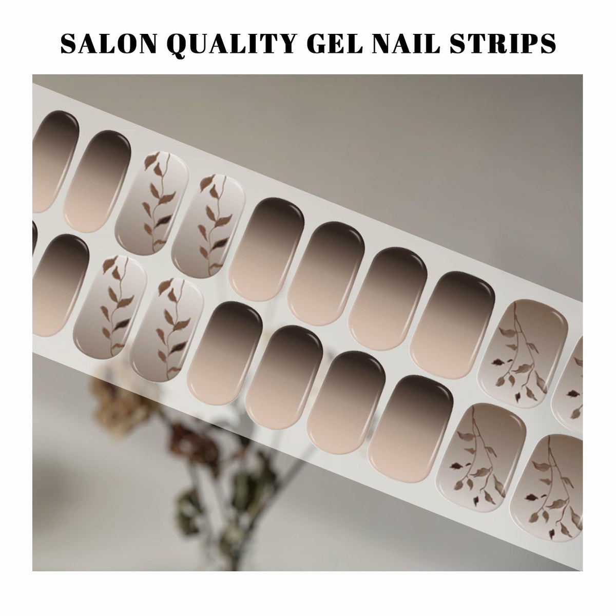 Tiras de uñas de gel semicuradas Oauee, 20 pegatinas, gris antracita, para lámpara UV/LED