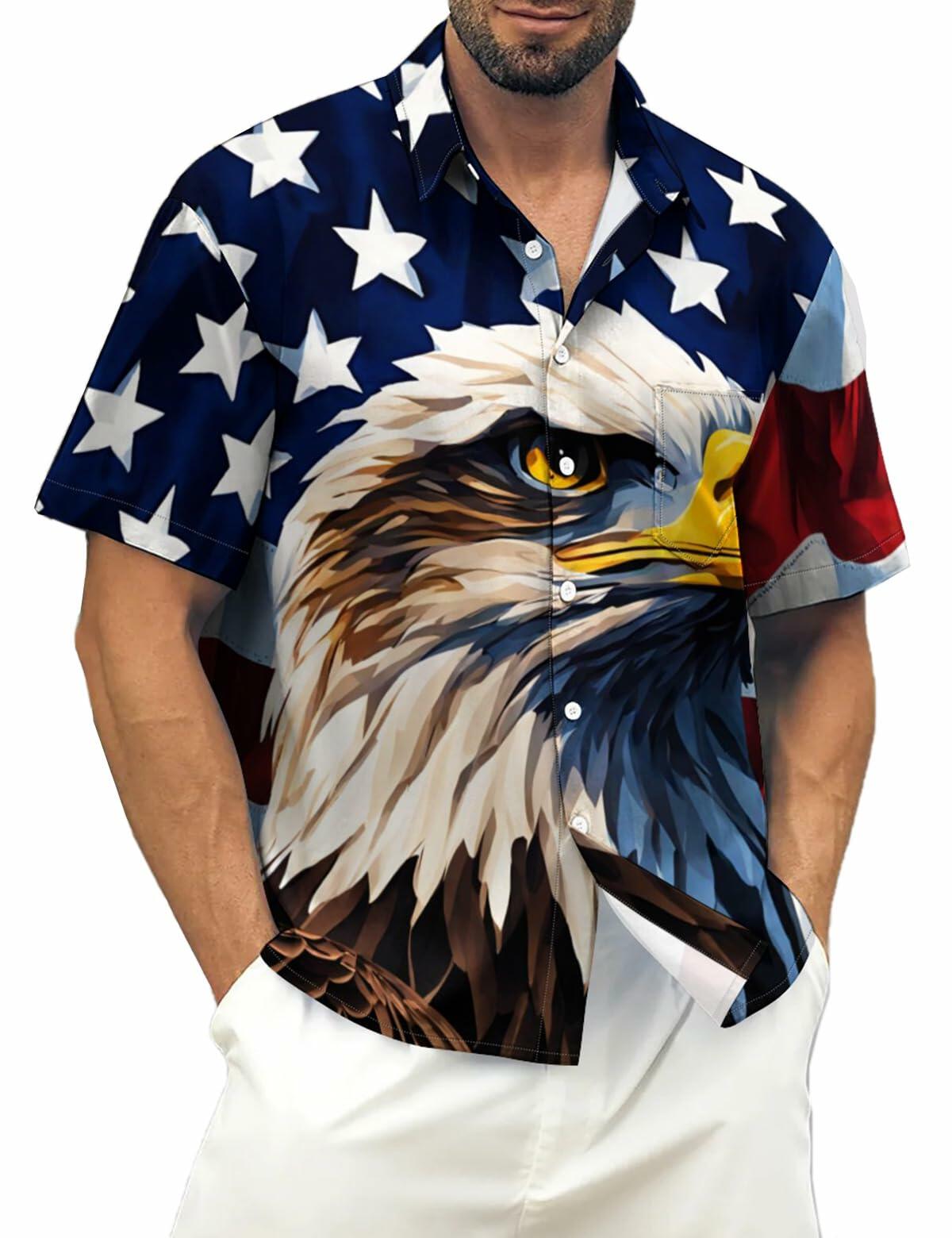 Camisa de botones para hombre con estampado de trébol de cuatro hojas y bandera del Día de San Patricio, color blanco y verde, talla 2XL