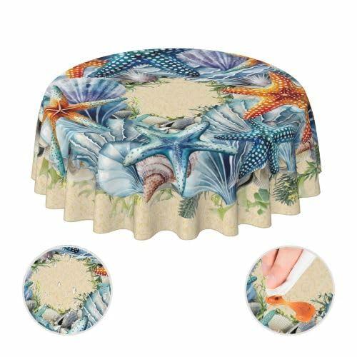 Mantel redondo impermeable de 60 pulgadas con diseño de gnomos escandinavos navideños de YETTA YANG