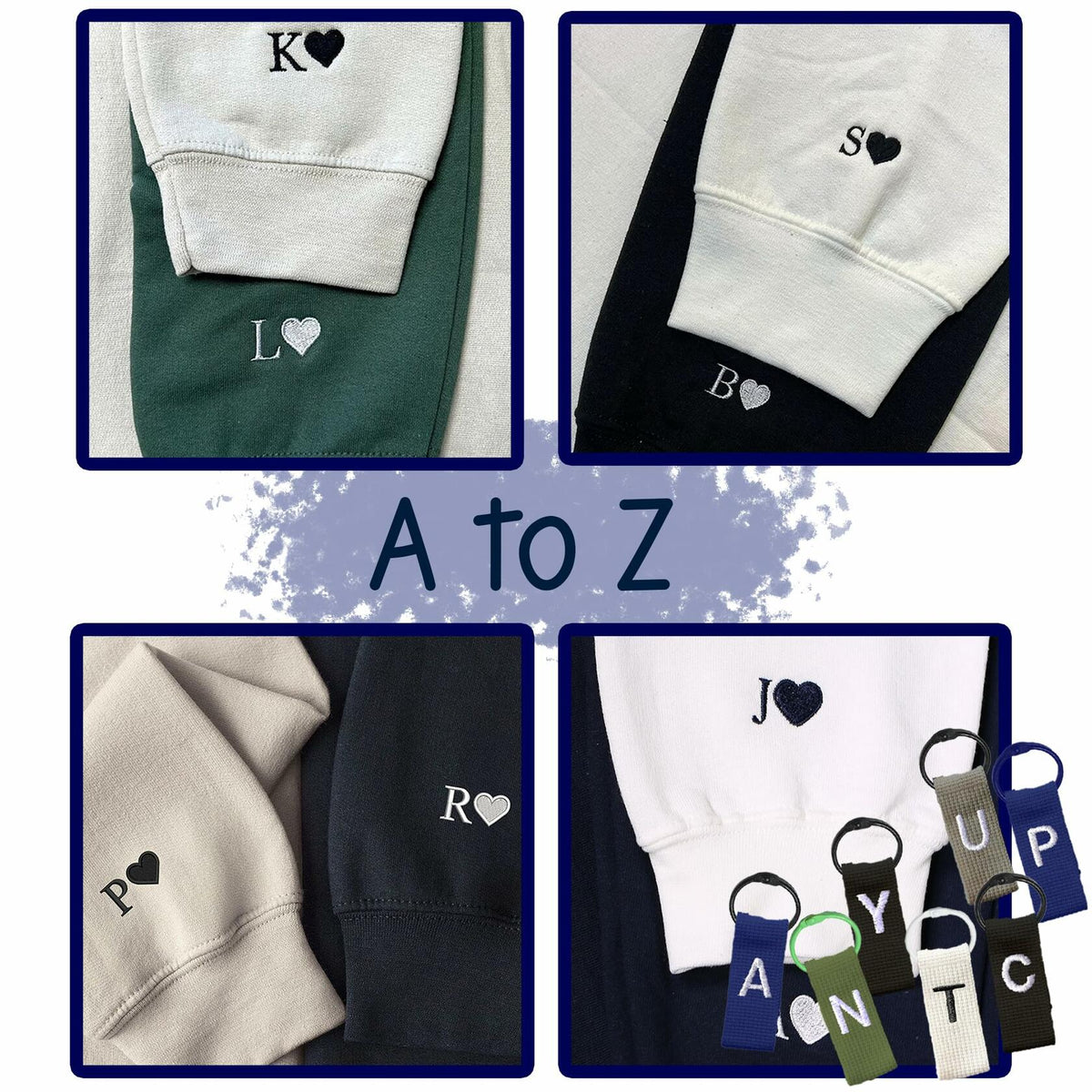 Sudadera GODMERCH con corazón bordado personalizado, color negro, talla L
