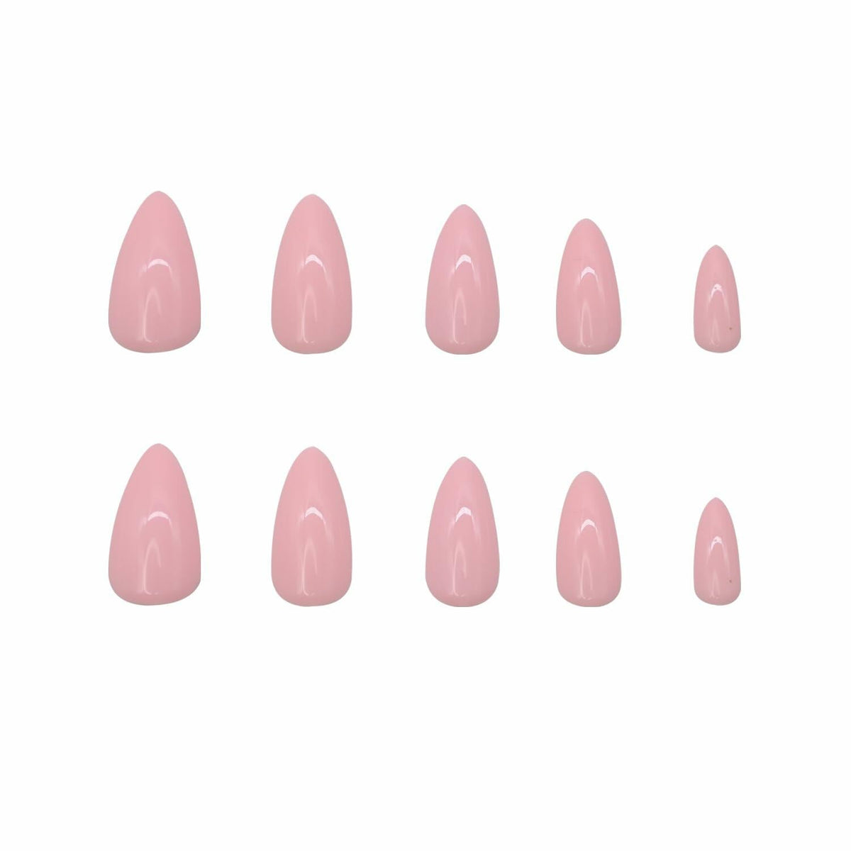 Uñas postizas RIICFDD negras, forma almendrada, largo mediano, acrílicas, cobertura completa, 24 piezas