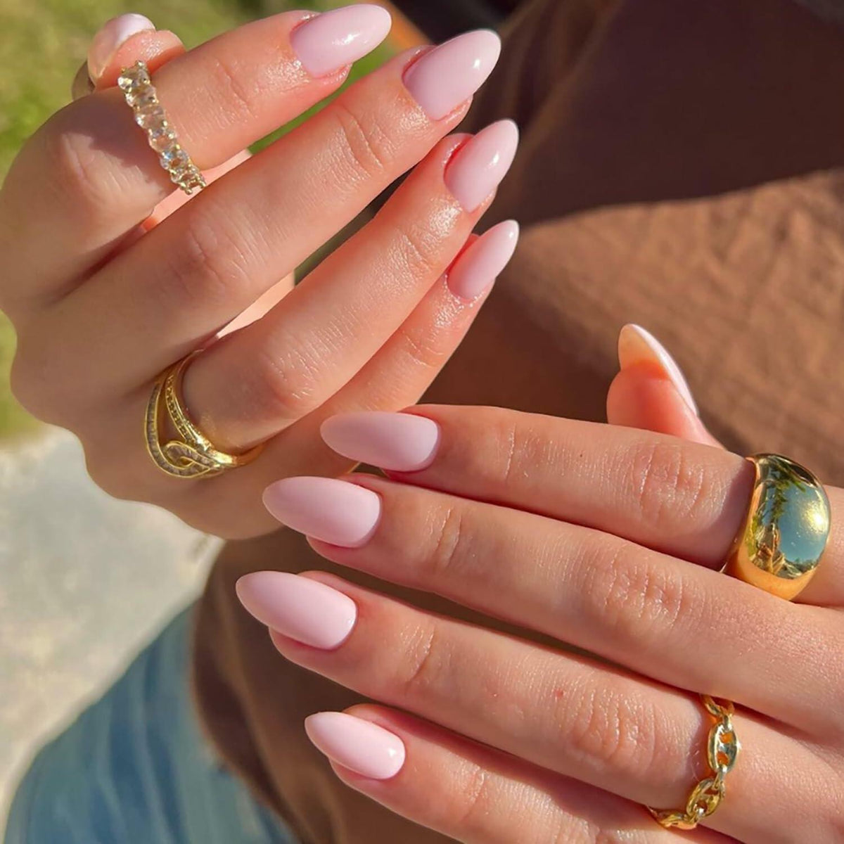 Uñas postizas RIICFDD negras, forma almendrada, largo mediano, acrílicas, cobertura completa, 24 piezas