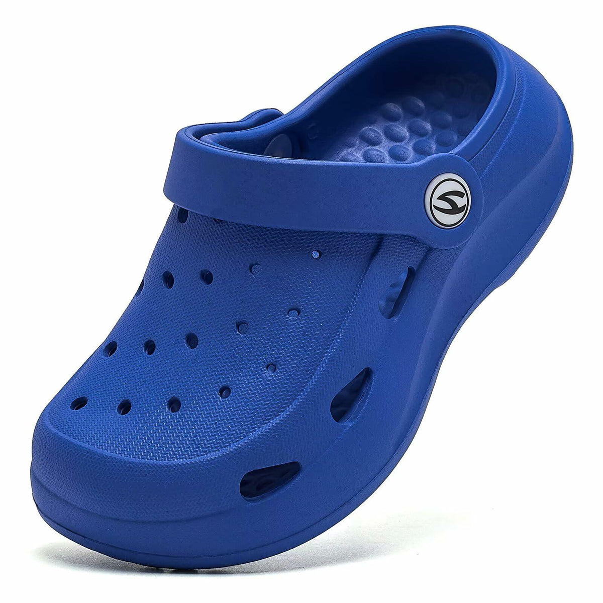 WOUEOI Zuecos, sandalias y chanclas de jardín con dibujos animados para niños pequeños, color azul zafiro, talla 9