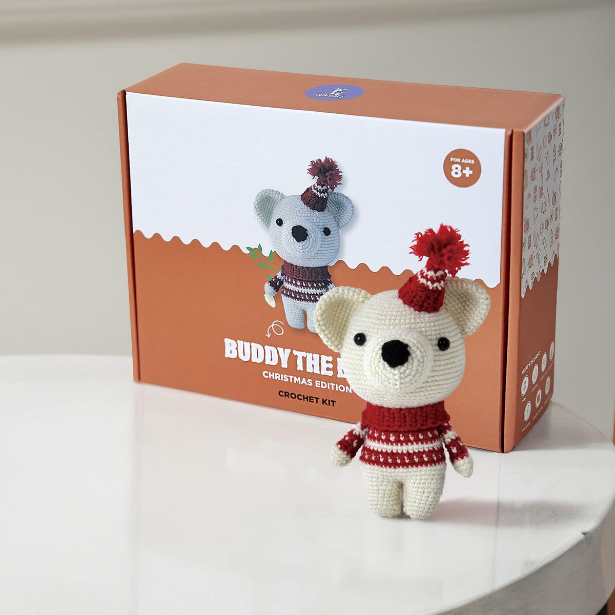 Kit de ganchillo amigurumi para adultos, nivel intermedio, manualidad DIY, oso con materiales