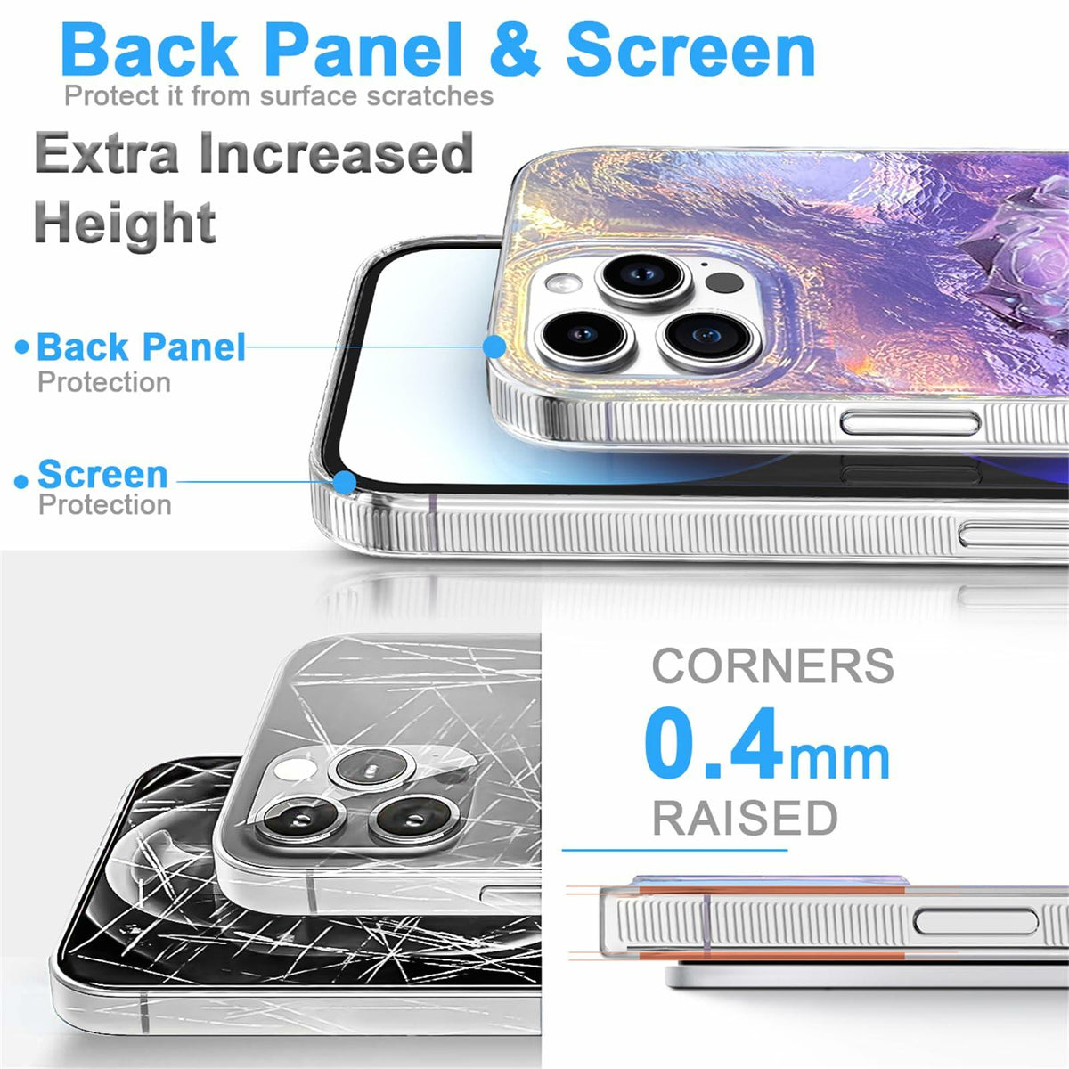 Funda para iPhone 16 Pro, diseño de rosas moradas, protectora, flexible, de TPU, delgada y resistente a impactos