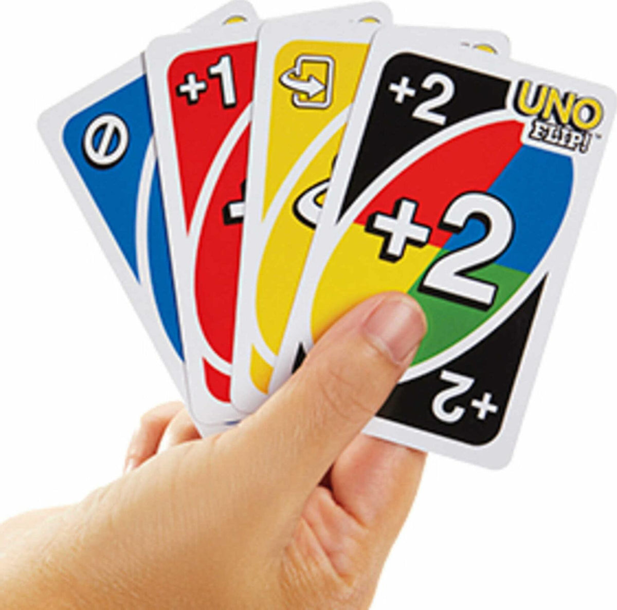 Mattel UNO FLIP! Juego de cartas familiar, 112 cartas, lata de almacenamiento resistente, edades 7+