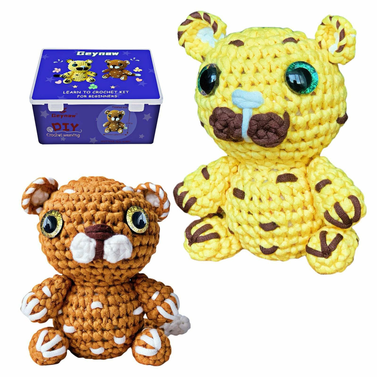 Kit de crochet Geynaw para principiantes: animales de peluche amigurumi, tigre