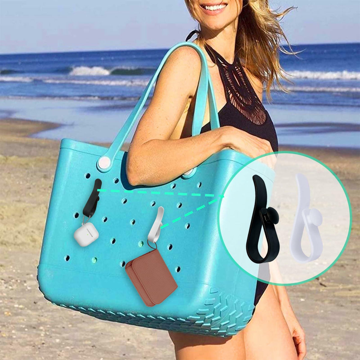 CULASIGN Juego de 3 ganchos para bolso, llaveros, dijes organizadores para bolsa de playa