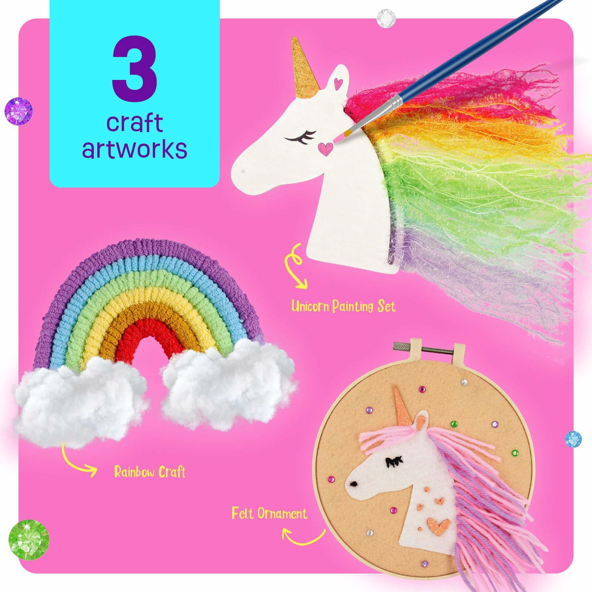Kit de manualidades de costura de unicornio LAOESE para niños de 8 a 12 años, regalo de arte y manualidades