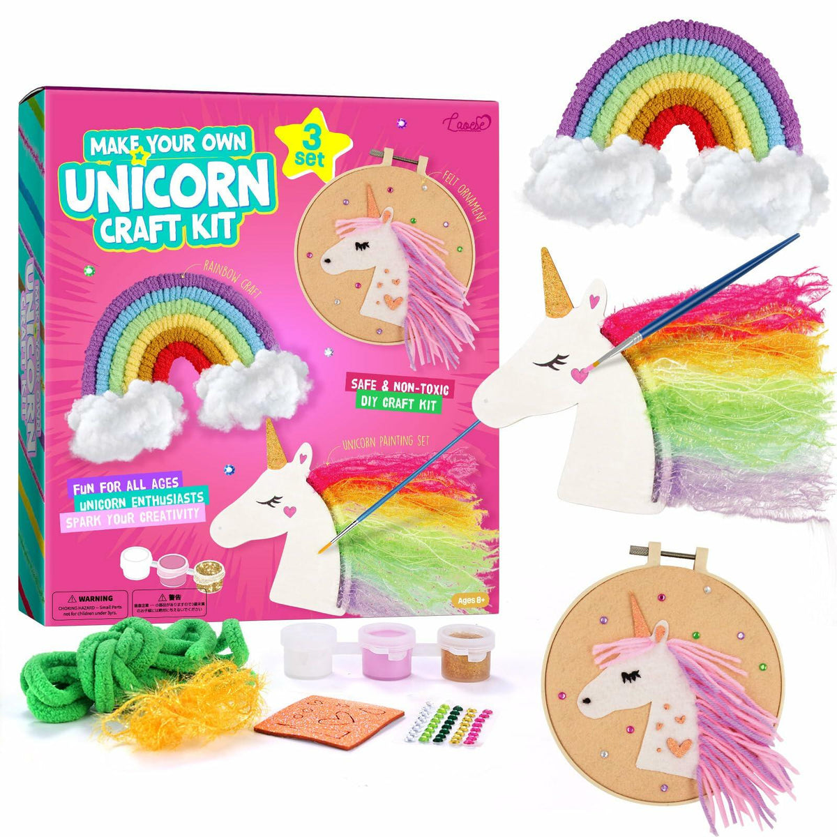Kit de manualidades de costura de unicornio LAOESE para niños de 8 a 12 años, regalo de arte y manualidades