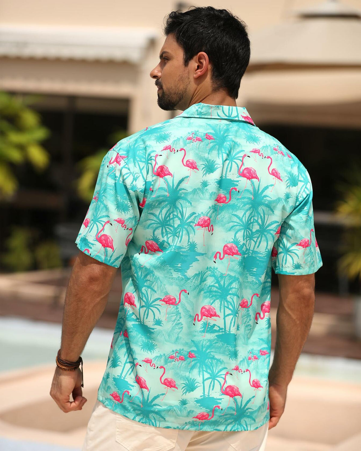 Camisa hawaiana APTRO para hombre, camisa tropical de manga corta con botones, talla 2X
