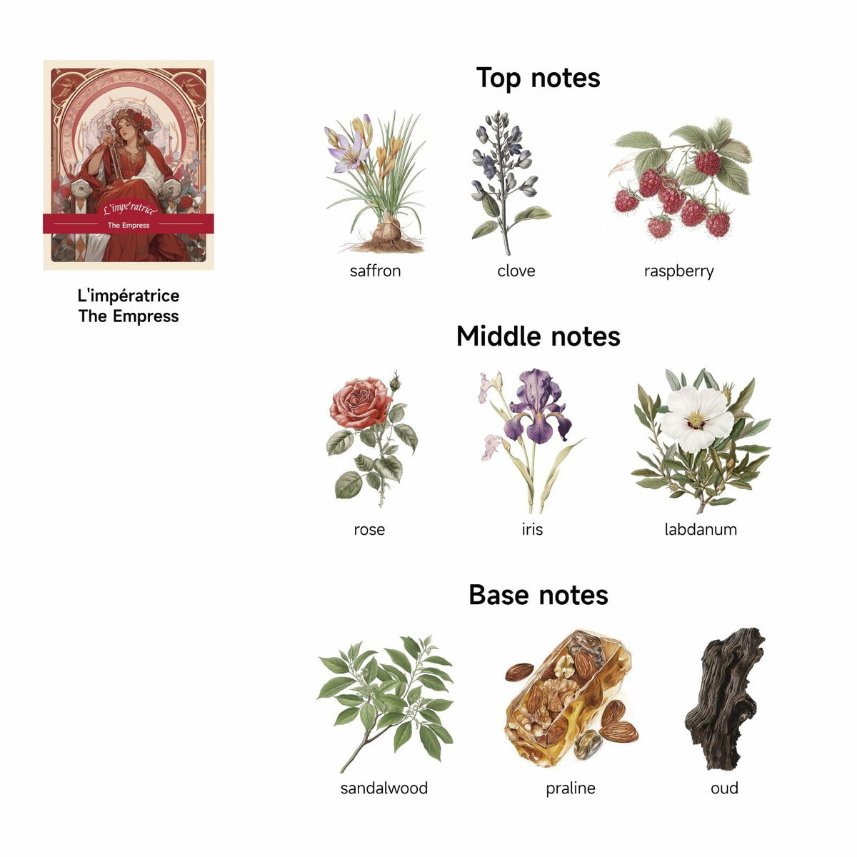 Vela de soja LunaLoved Tarot The Empress Rose Oud 230g que mejora el estado de ánimo