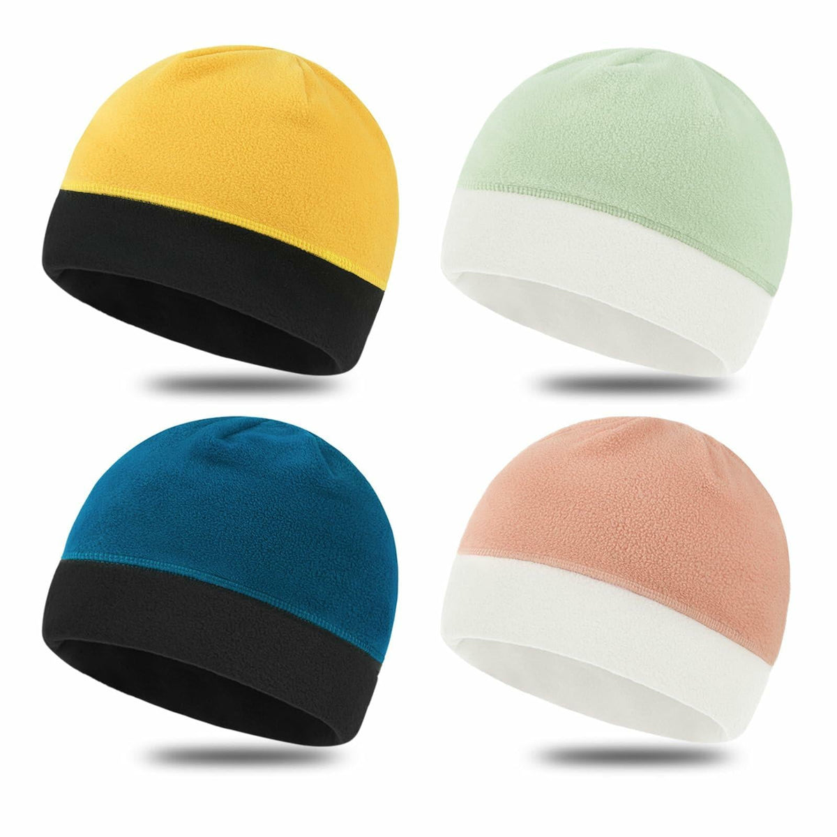 Gorro de lana Alpha de 4 piezas, tipo beanie, cálido para invierno, resistente al viento, talla única