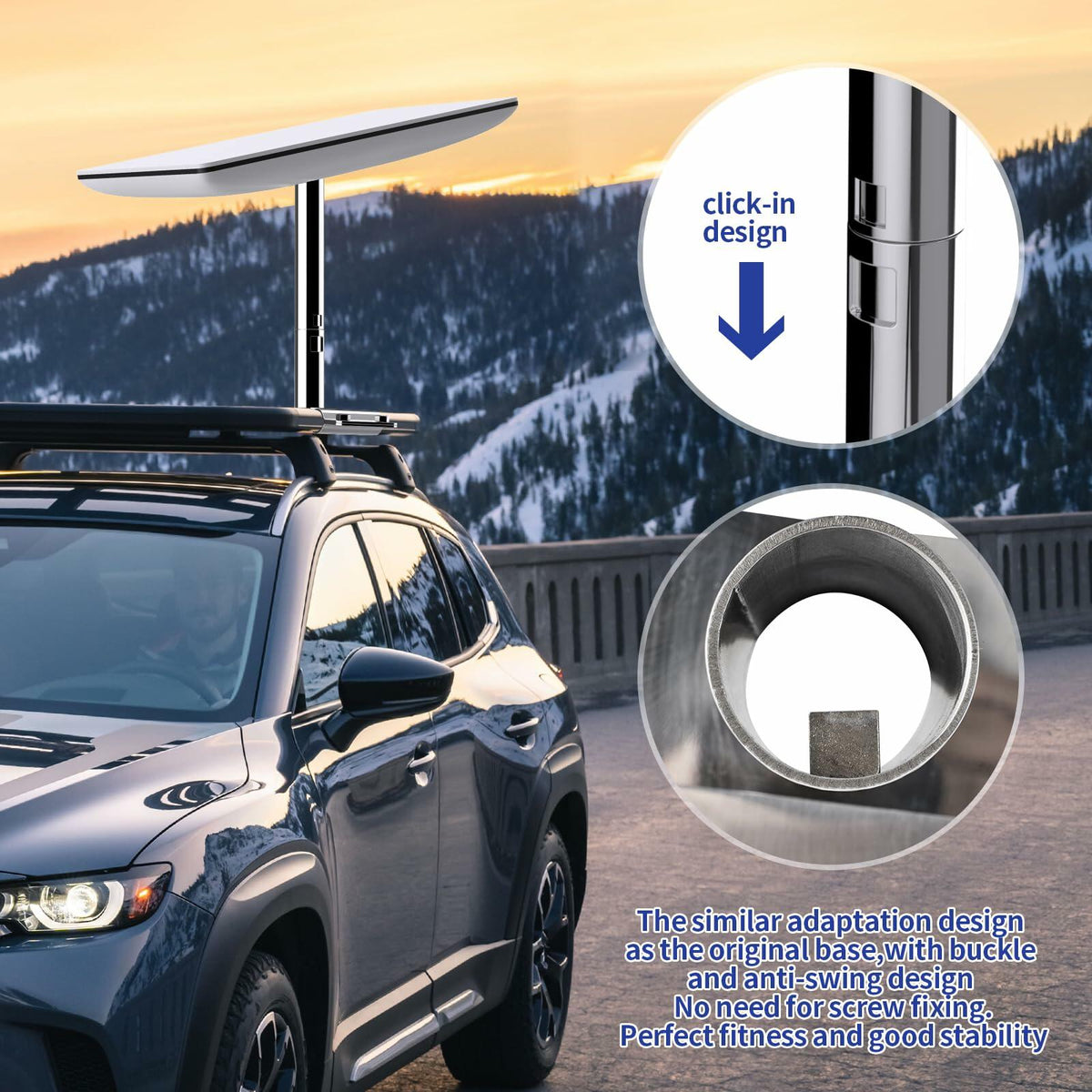 Kit de montaje de poste ajustable para escalera de autocaravana de acero inoxidable para Starlink V2